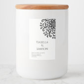 Whimsical Black and White Blüh Candle Label Lebensmitteletikett (Vorderseite)