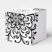 Whimsical Black and White Blüh Wedding Geschenkschachtel (Vorderseite)