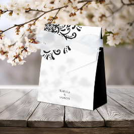 Whimsical Black and White Blüh Wedding Geschenkschachtel