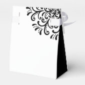 Whimsical Black and White Blüh Wedding Geschenkschachtel (Rückseite)