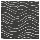 Whimsical Black and White Wavy Striping Scripts Stoff (Nahaufnahme)