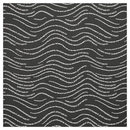 Whimsical Black and White Wavy Striping Scripts Stoff (Muster)