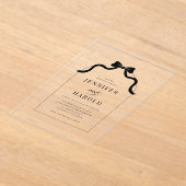 Whimsical Black Bow French All in One Arch Wedding Acryleinladungen (Ablage )
