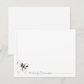 Whimsical Black Bow Full Name or Couple's Names Mitteilungskarte (Vorne/Hinten)
