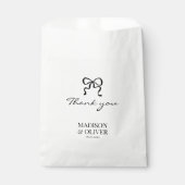 Whimsical Black Bow Monogram Wedding Thank you Geschenktütchen (Vorderseite)