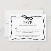 Whimsical Black Bow Tie Wedding Menu Choice Rsvp (Vorderseite)