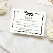 Whimsical Black Bow Tie Wedding Menu Choice Rsvp Karte
