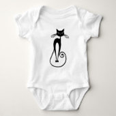 Whimsical Black Cat Baby Strampler (Vorderseite)