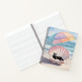 Whimsical Black Cat Beach Notebook Notizblock (Innenseite)