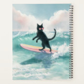Whimsical Black Cat Beach Planner Planer (Rückseite)