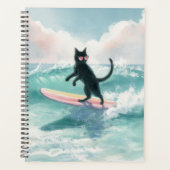 Whimsical Black Cat Beach Planner Planer (Vorderseite)