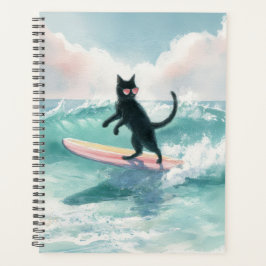 Whimsical Black Cat Beach Planner Planer