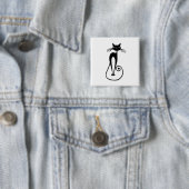 Whimsical Black Cat Button (Beispiel)
