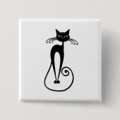 Whimsical Black Cat Button (Vorderseite)