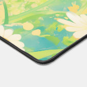 Whimsical Black Cat Daisy Meadow Teal Sky Schreibtischunterlage (Ecke)