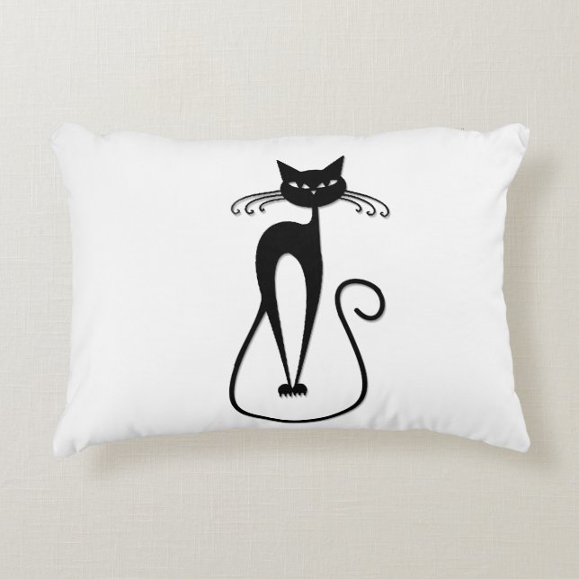 Whimsical Black Cat Dekokissen (Vorderseite)