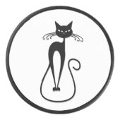 Whimsical Black Cat Eishockey Puck (Vorderseite)