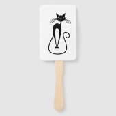 Whimsical Black Cat Fächer (Vorderseite)