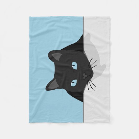 Whimsical Black Cat Fleece Blanket (Vorderseite)