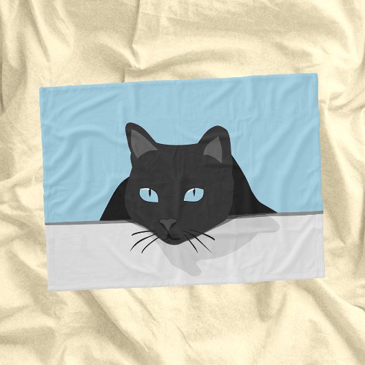 Whimsical Black Cat Fleece Blanket