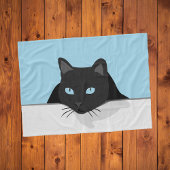 Whimsical Black Cat Fleece Blanket