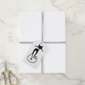 Whimsical Black Cat Geschenkanhänger (Mit Garn)