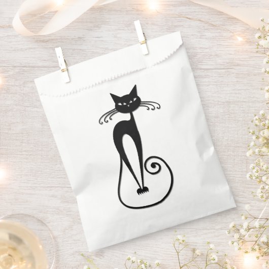 Whimsical Black Cat Geschenktütchen (Ausgeschnitten)