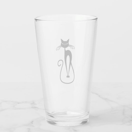Whimsical Black Cat Glas (Rückseite)