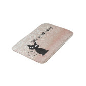 Whimsical Black Cat Glittery Weckte auf und Make-u Badematte (Schrägansicht)