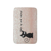 Whimsical Black Cat Glittery Weckte auf und Make-u Badematte (Vorderseite Vertikal)