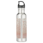 Whimsical Black Cat Glittery Weckte auf und Make-u Edelstahlflasche (Rückseite)