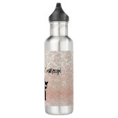 Whimsical Black Cat Glittery Weckte auf und Make-u Edelstahlflasche (Rechts)