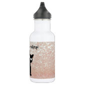 Whimsical Black Cat Glittery Weckte auf und Make-u Trinkflasche (Rechts)