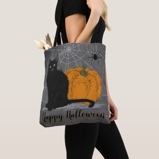 Whimsical Black Cat Happy Halloween Tasche (Von Nahem)