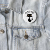 Whimsical Black Cat Here Kitty, Kitty! Button (Beispiel)