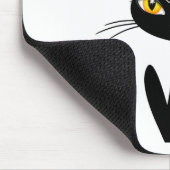 Whimsical Black Cat Here Kitty, Kitty! Mousepad (Ecke)