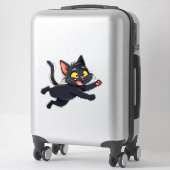 Whimsical Black Cat Illustration Aufkleber (Koffer)
