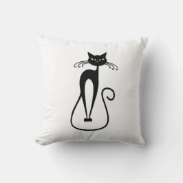 Whimsical Black Cat Kissen