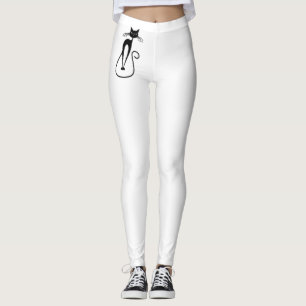 Whimsical Black Cat Leggings