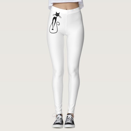 Whimsical Black Cat Leggings (Vorderseite)