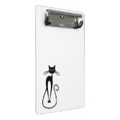 Whimsical Black Cat Mini Klemmbrett (Schrägansicht)