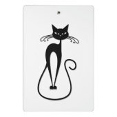 Whimsical Black Cat Mini Klemmbrett (Rückseite)