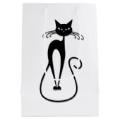 Whimsical Black Cat Mittlere Geschenktüte (Rückseite)