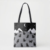 Whimsical Black Cat Night Tote Bag Tasche (Vorderseite)