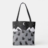 Whimsical Black Cat Night Tote Bag Tasche (Rückseite)