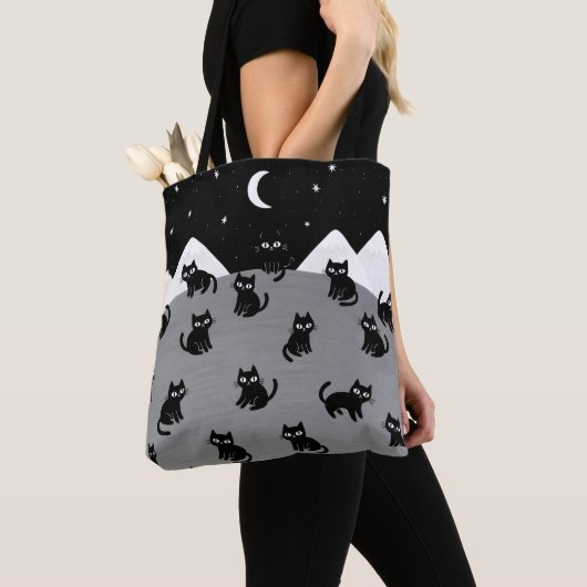 Whimsical Black Cat Night Tote Bag Tasche (Von Nahem)