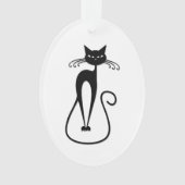 Whimsical Black Cat Ornament (Vorderseite)
