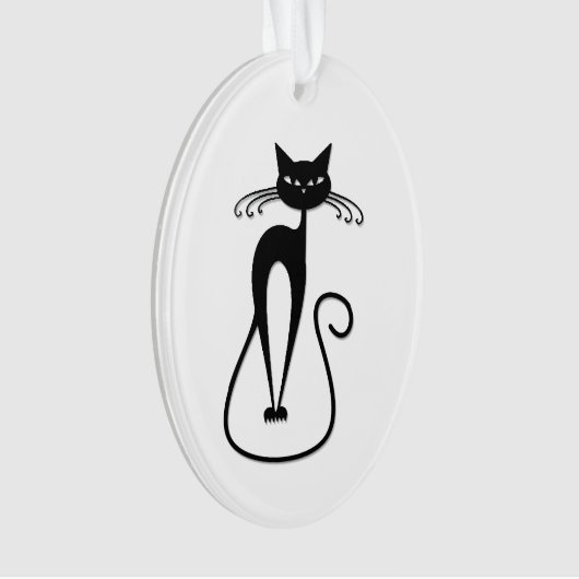 Whimsical Black Cat Ornament (Vorderseite)