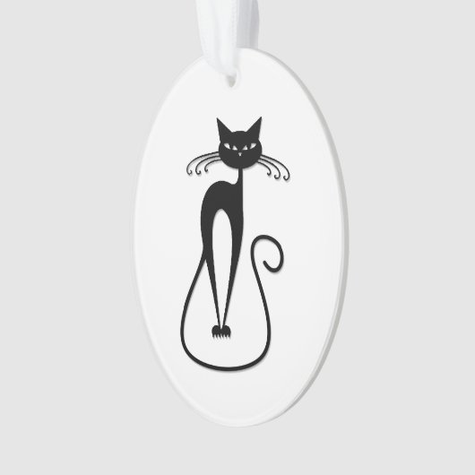 Whimsical Black Cat Ornament (Vorderseite)