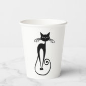 Whimsical Black Cat Pappbecher (Rückseite)